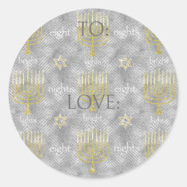 Hanukkah Pegatinas elegantes (1 1/2"/3")