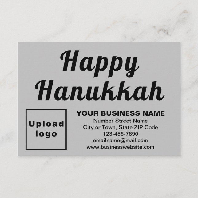 Hanukkah - Pequeña tarjeta plana gris (Anverso)