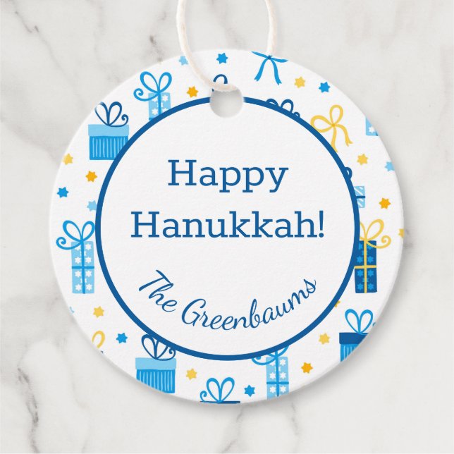 Hanukkah presenta etiqueta de regalo (Anverso)