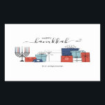 Hanukkah Regalos y Menorah Pegatina de vacaciones<br><div class="desc">Personalice el texto personalizado anterior. En nuestra colección "Hanukkah Gifts and a Menorah" se pueden encontrar elementos de coordinación adicionales.</div>