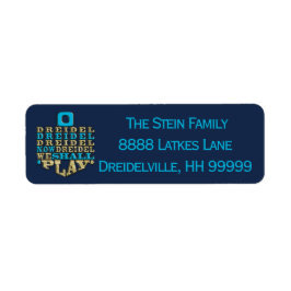 Hanukkah Retorno de etiquetas "O Dreidel Dreidel D