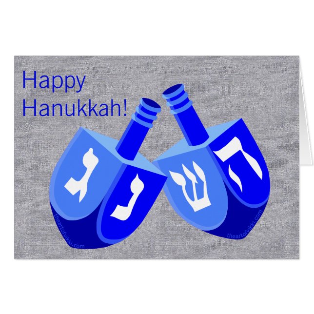 Hanukkah Sueña Con Diversión Azul Y Blanca Para Lo (Anverso (Horizontal))