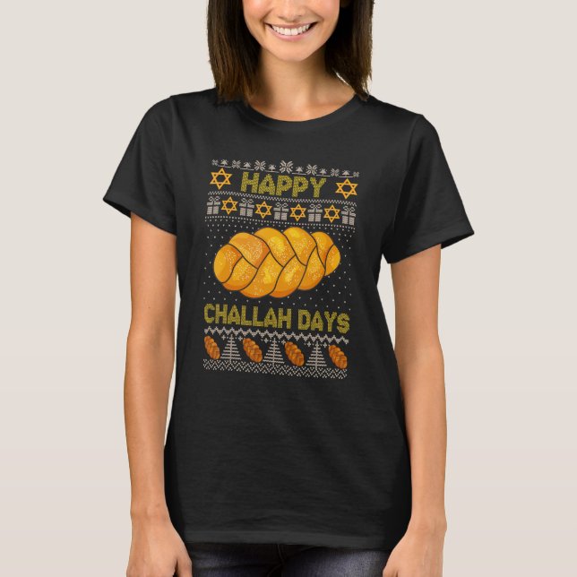 Hanukkah Sweater Happy Challah Days Boy Chica (Anverso)