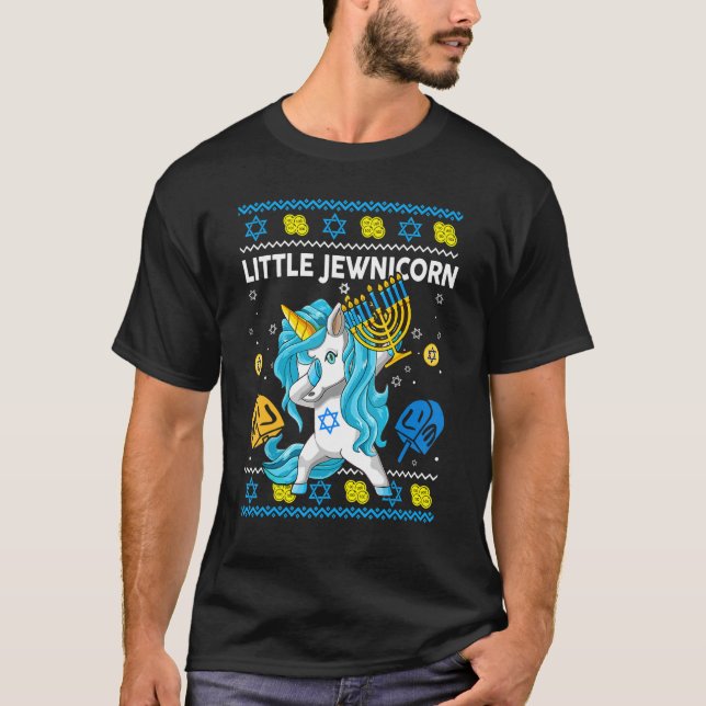 Hanukkah Sweater Little Jewnicorn Unicorn Tod (Anverso)