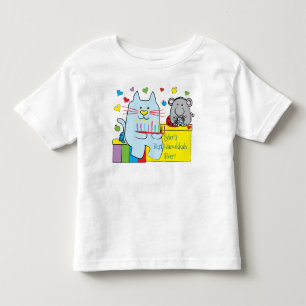 Hanukkah Toddler Jersey T-Shirt gato y ratón azule