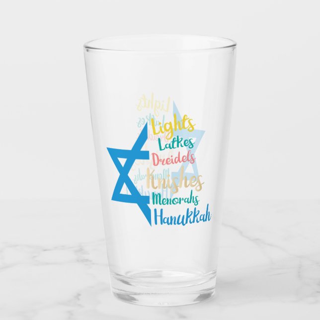 Hanukkah Vidrio para beber (Anverso)