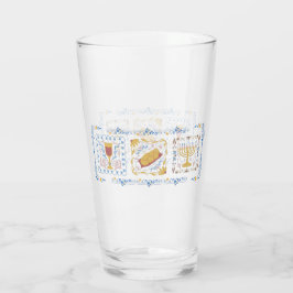 Hanukkah Water Glass
