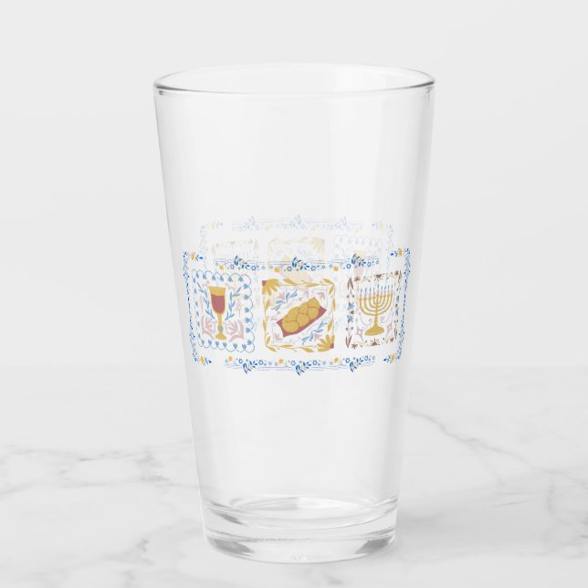 Hanukkah Water Glass (Reverso)