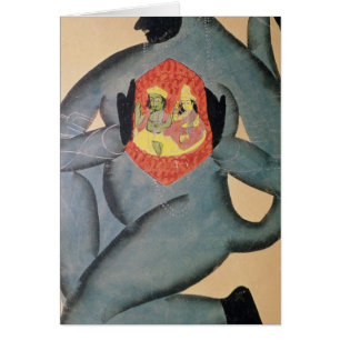 Hanuman que revela Rama y Sita