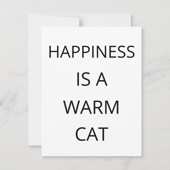Happiness Is A Warm Cat Flat Card (Reverso)