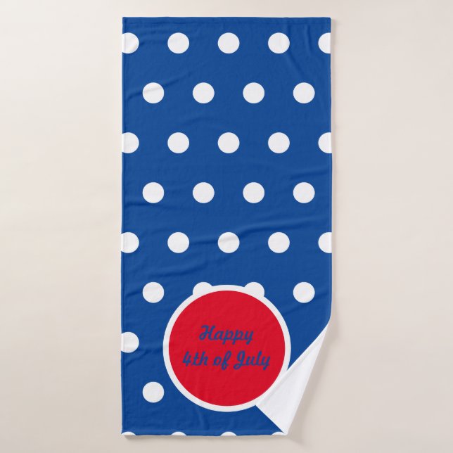 Happy 4th of July Bath Towels (Blue, White & Red) (Toalla de baño)