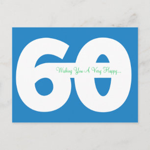 Happy 60 Birthday Milestone Postales - en azul