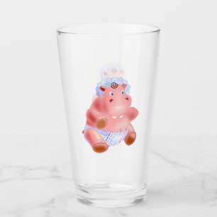 Happy Baby Hippo Funny Glass