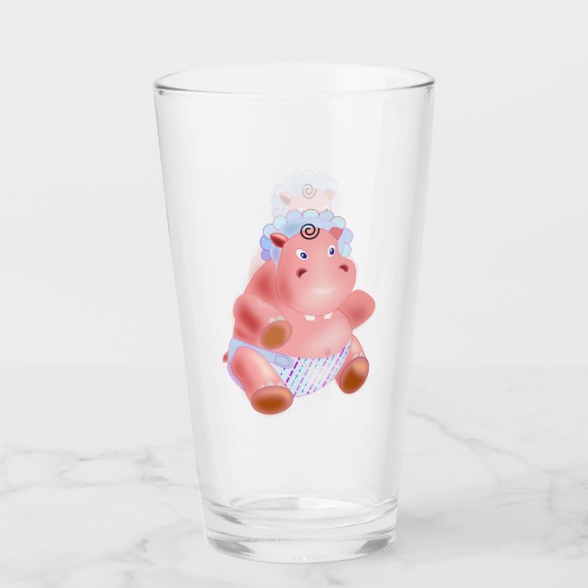 Happy Baby Hippo Funny Glass (Anverso)
