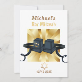 Happy Bar Mitzvah 20XX Invitación decorativa de or