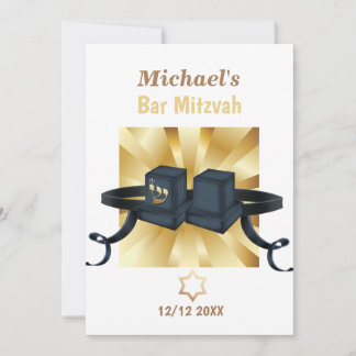 Happy Bar Mitzvah 20XX Invitación decorativa de or