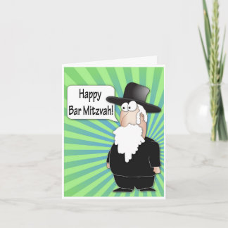 Happy Bar Mitzvah tarjeta de saludo - Rabbi gracio