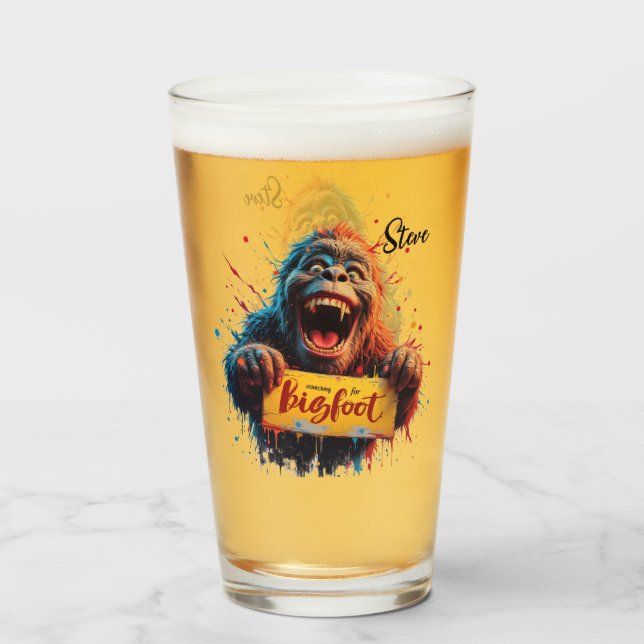 Happy Bigfoot Sasquatch Mugshot Search Team  (Reverso (lleno))