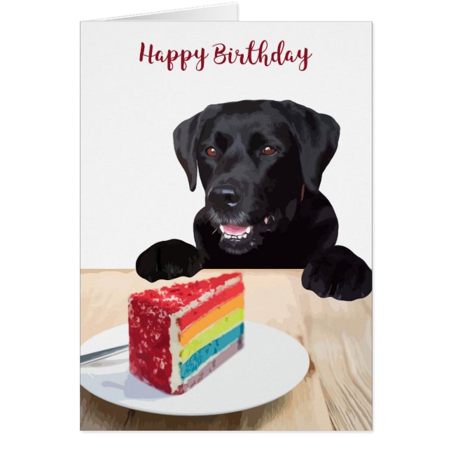 Happy Birthday Black Labrador Retriever - Cute Dog (Frente)