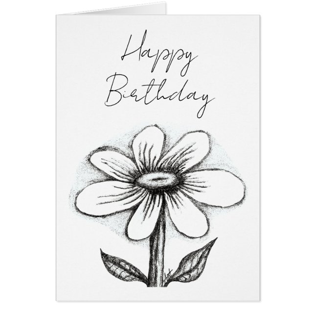 Happy Birthday card for her with daisy (Frente)