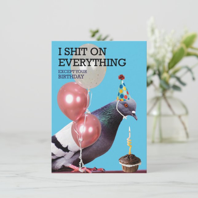 Happy Birthday Card for Pigeons (Anverso de pie)