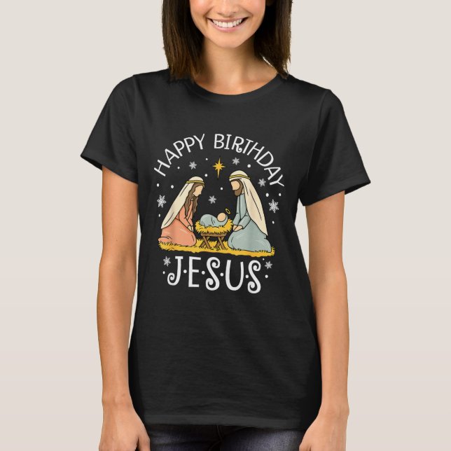 Happy Birthday Jesus Ugly Christmas Sweater Christ (Anverso)