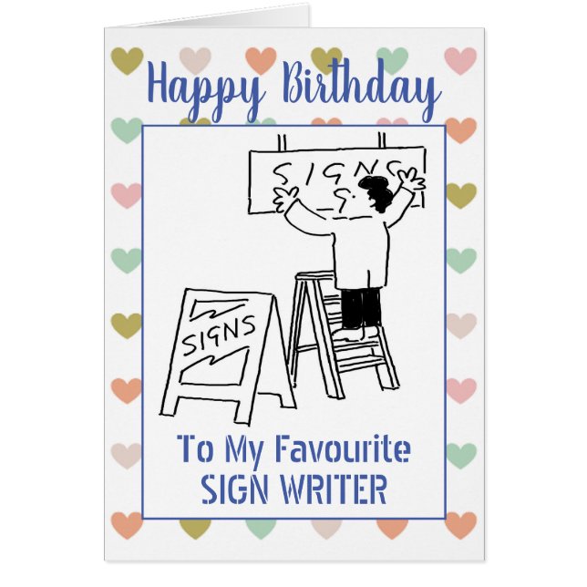 Happy Birthday Sign Writer (Frente)