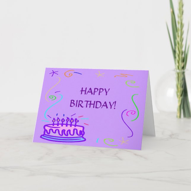 HAPPY BIRTHDAY! Tarjeta mediana (Anverso)