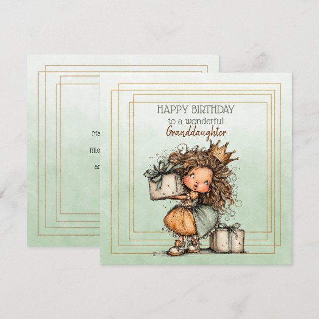 Happy Birthday To A Wonderful Granddaughter (Anverso / Reverso)