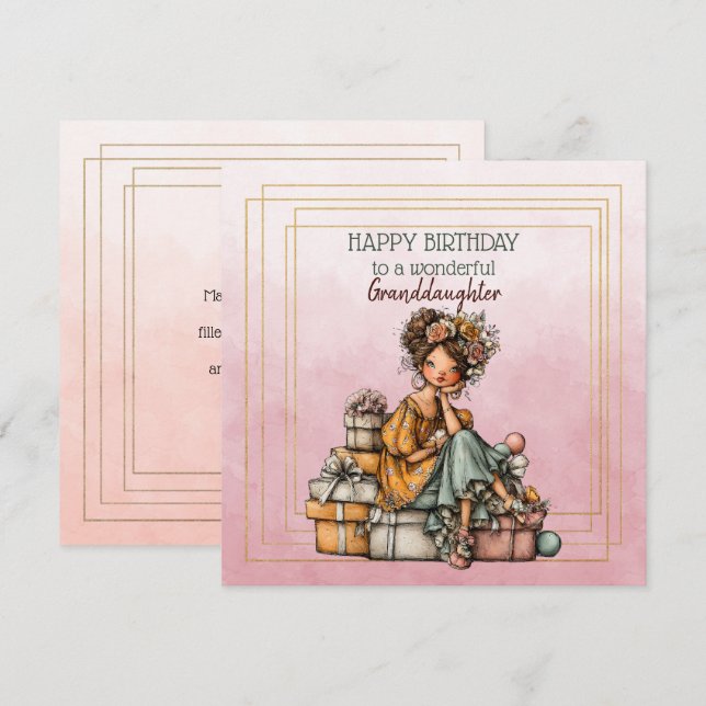 Happy Birthday To A Wonderful Granddaughter (Anverso / Reverso)