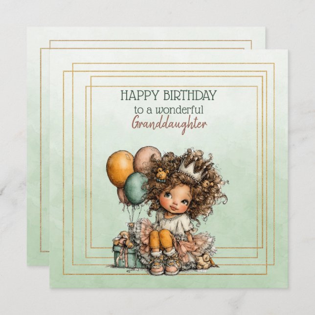 Happy Birthday To A Wonderful Granddaughter (Anverso / Reverso)