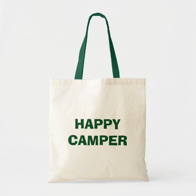 HAPPY CAMPER bolsa de tote para camping y viajes e (Frente)