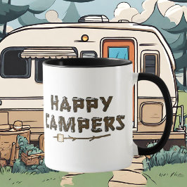 Happy Campers divertido taza de café