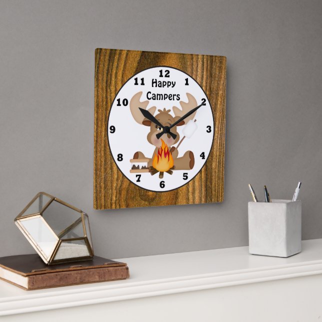 Happy Campers moho reloj de pared divertido (Oficina)