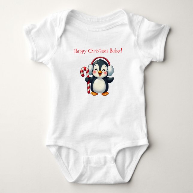 Happy Christmas Baby Body T-shirt (Anverso)