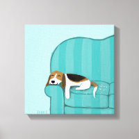 Happy Couch Beagle | Perro durmiente | Arte Mascot