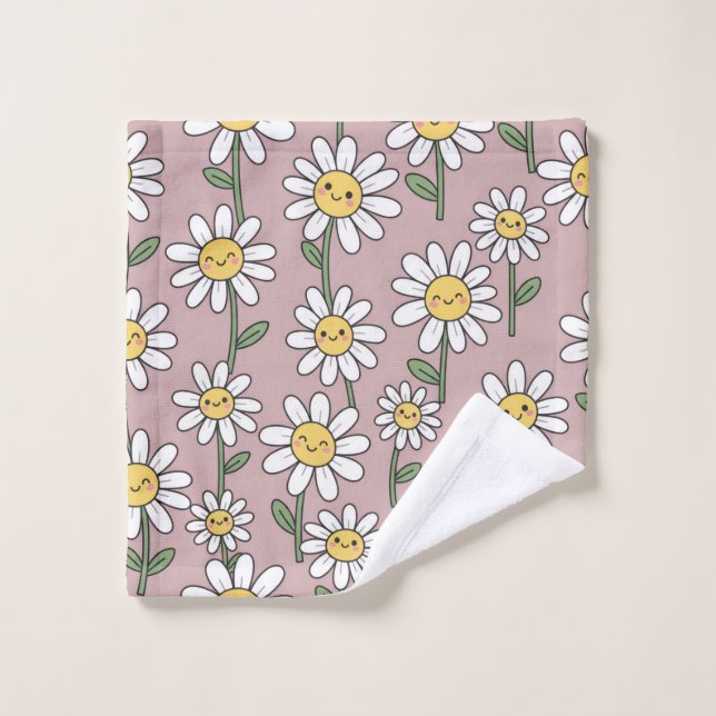 Happy Daisies Pattern - Cute Floral Design (Toallita)