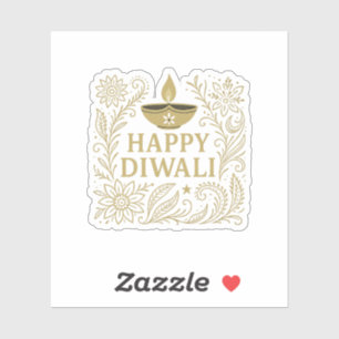 Happy Diwali Gold & Black Pegatina Sheet