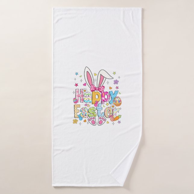 Happy Easter 2026 Cute Bunny Rabbit Easter Day Wom (Toalla de baño)