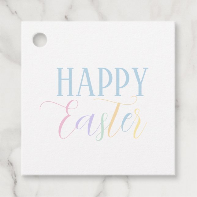 Happy Easter Bunny Basket Holiday Etiqueta de rega (Anverso)
