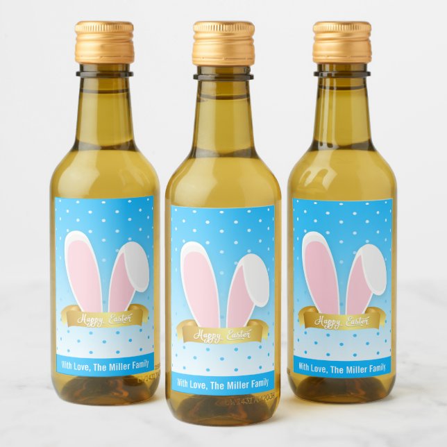 Happy Easter Bunny Ears Blue Mini Wetage Set (Botellas)