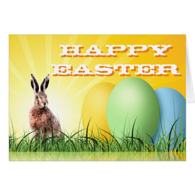 HAPPY EASTER - Bunny & Eggs (Anverso (Horizontal))