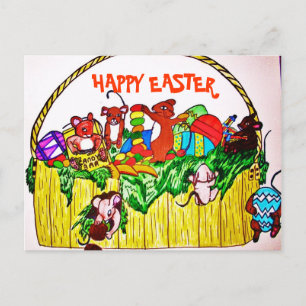 HAPPY EASTER CUTE MICE postal