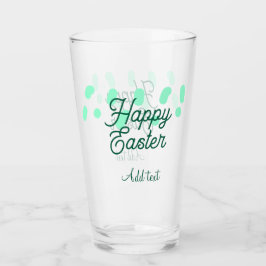 Happy Easter green eggs pastel name date simple