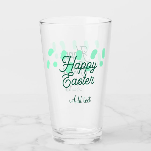 Happy Easter green eggs pastel name date simple  (Anverso)