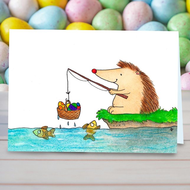 Happy Easter Hedgehog saludos con tarjeta de N. Ja (Subido por el creador)