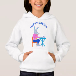 Happy Easter Tea Bunny Kids Hoodie