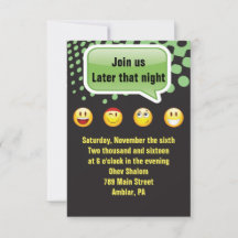 HAPPY EMOJI Bar Bat Mitzvah Fiesta Tarjeta de rece