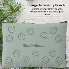 Happy Faces Green on Green - GRAN bolsa accesoria