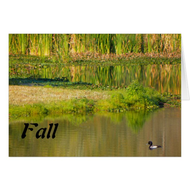 Happy Fall, Pond with Duck (Anverso (Horizontal))